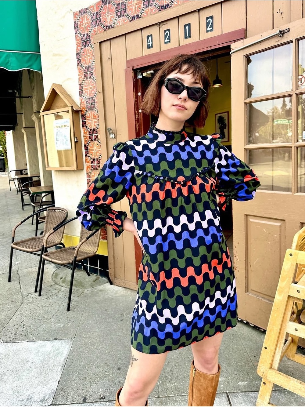 Nooworks Stevie Dress Ditto Molly Fitzpatrick 4X Rayon Retired Print